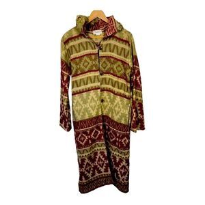 SIDDHARTHA Women’s Tribal/Southwest/Aztec Inspired Long Hooded Coat Tan